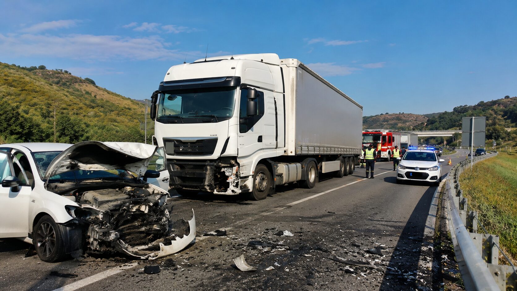 incidente camion auto