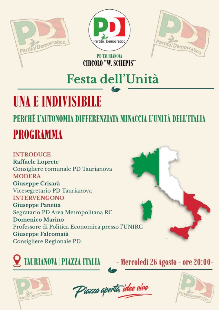 locandina festa dell'unità a taurianova