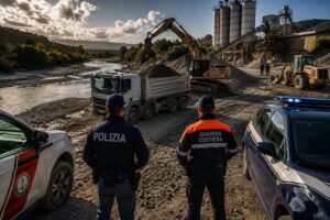 materiale estratto dal fiume