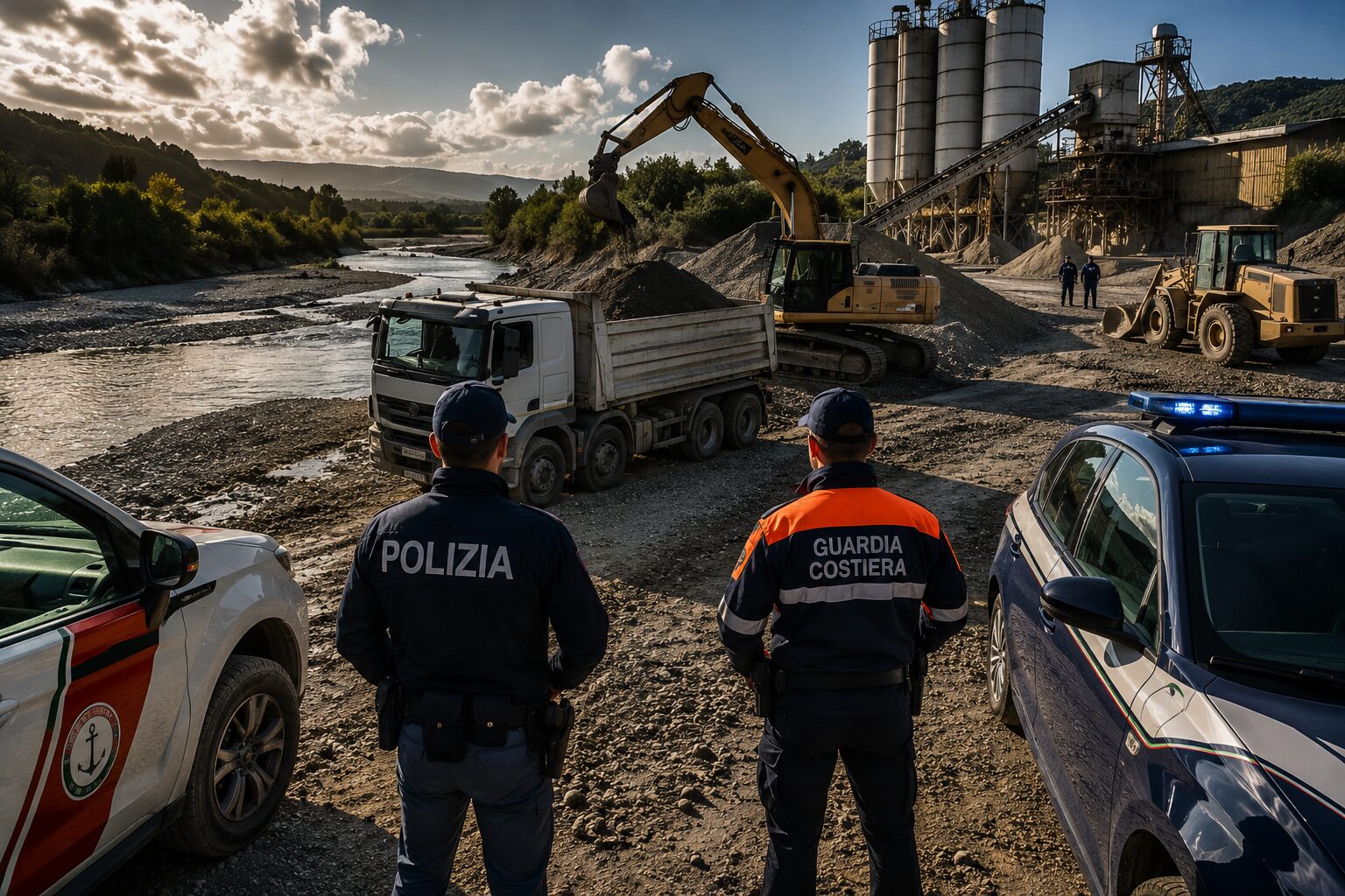 materiale estratto dal fiume