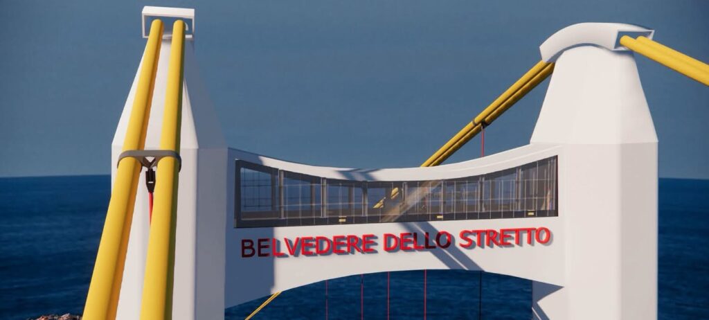 ponte sullo stretto dall'alto (immagine realizzata da ing. palamara con Google Earth)