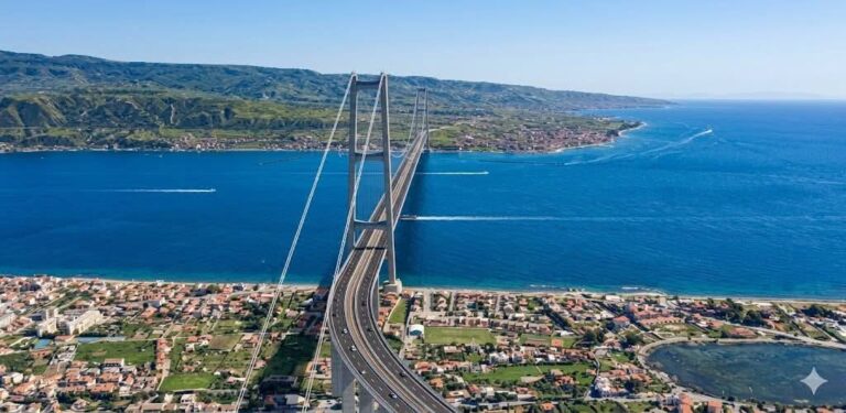 ponte sullo stretto dall'alto (immagine realizzata da ing. palamara con Google Earth)