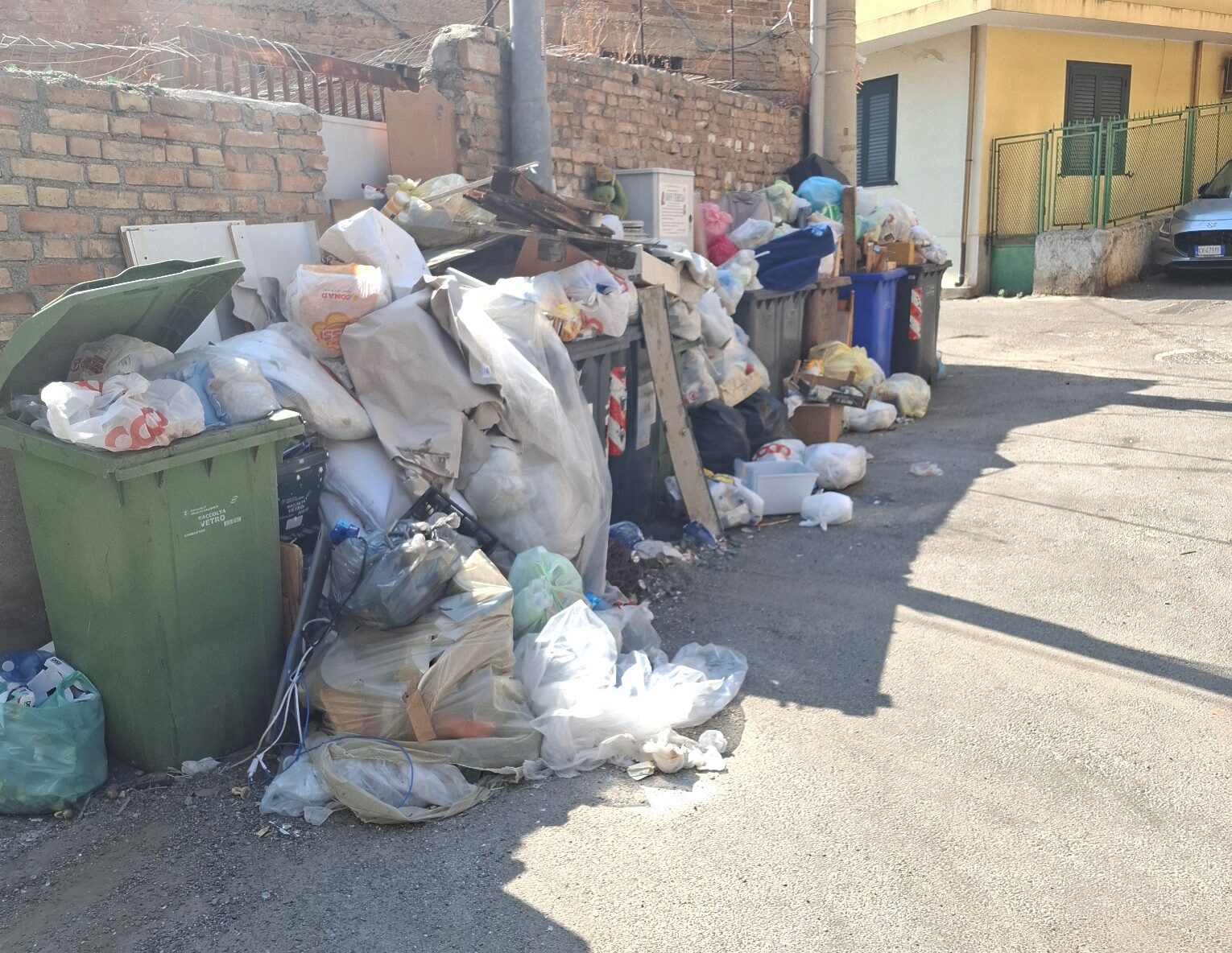 Reggio Calabria, rifiuti non raccolti da 10 giorni in via Reggio Campi: “topi, g