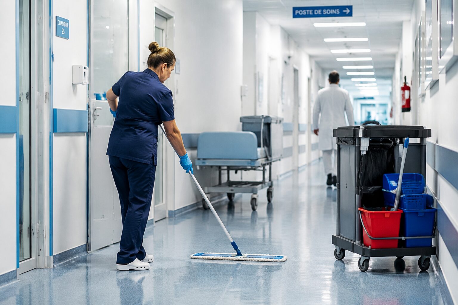 servizio di pulizia dentro ospedale
