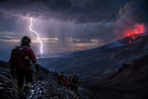 soccorsi etna eruzione fulmini