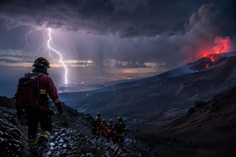 soccorsi etna eruzione fulmini