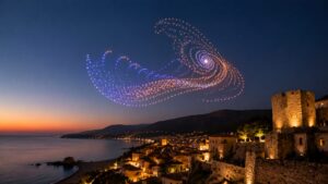 spettacolo di droni luminosi