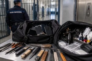 Cellulari e coltelli in carcere