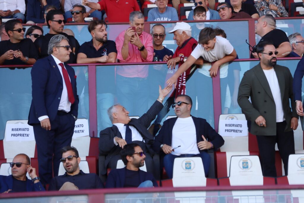 Claudio Lotito al Granillo per Reggina-Igea Virtus