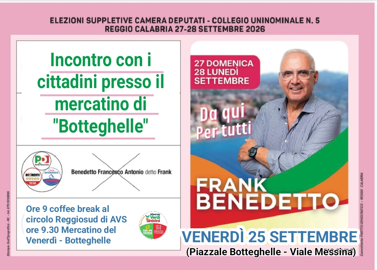 Elezioni Suppletive, Benedetto al mercatino del venerdì di Botteghelle: l’evento ...