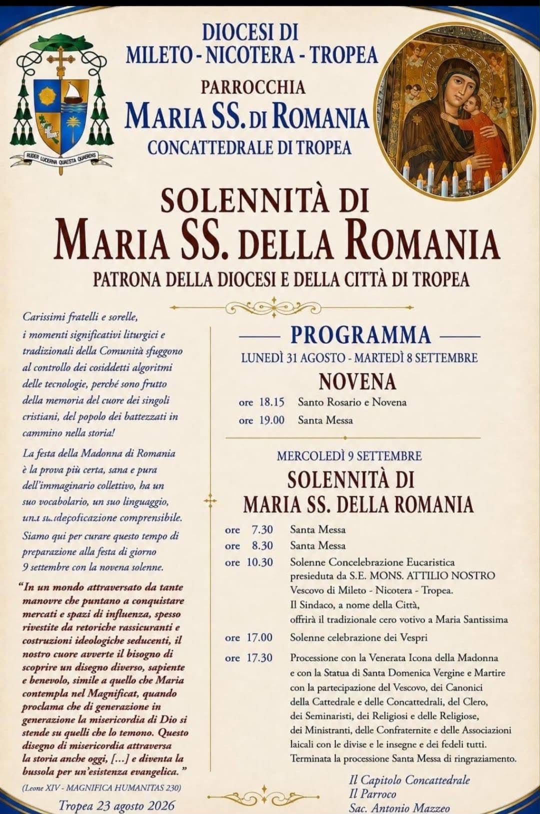 Festa patronale Tropea Maria Santissima della Romania