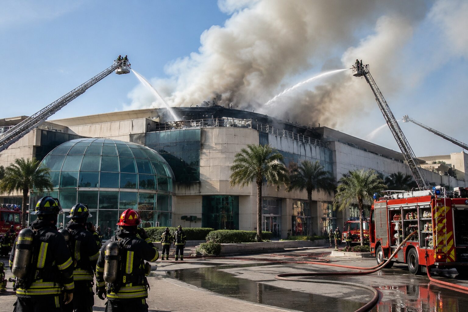 Incendio centro commerciale