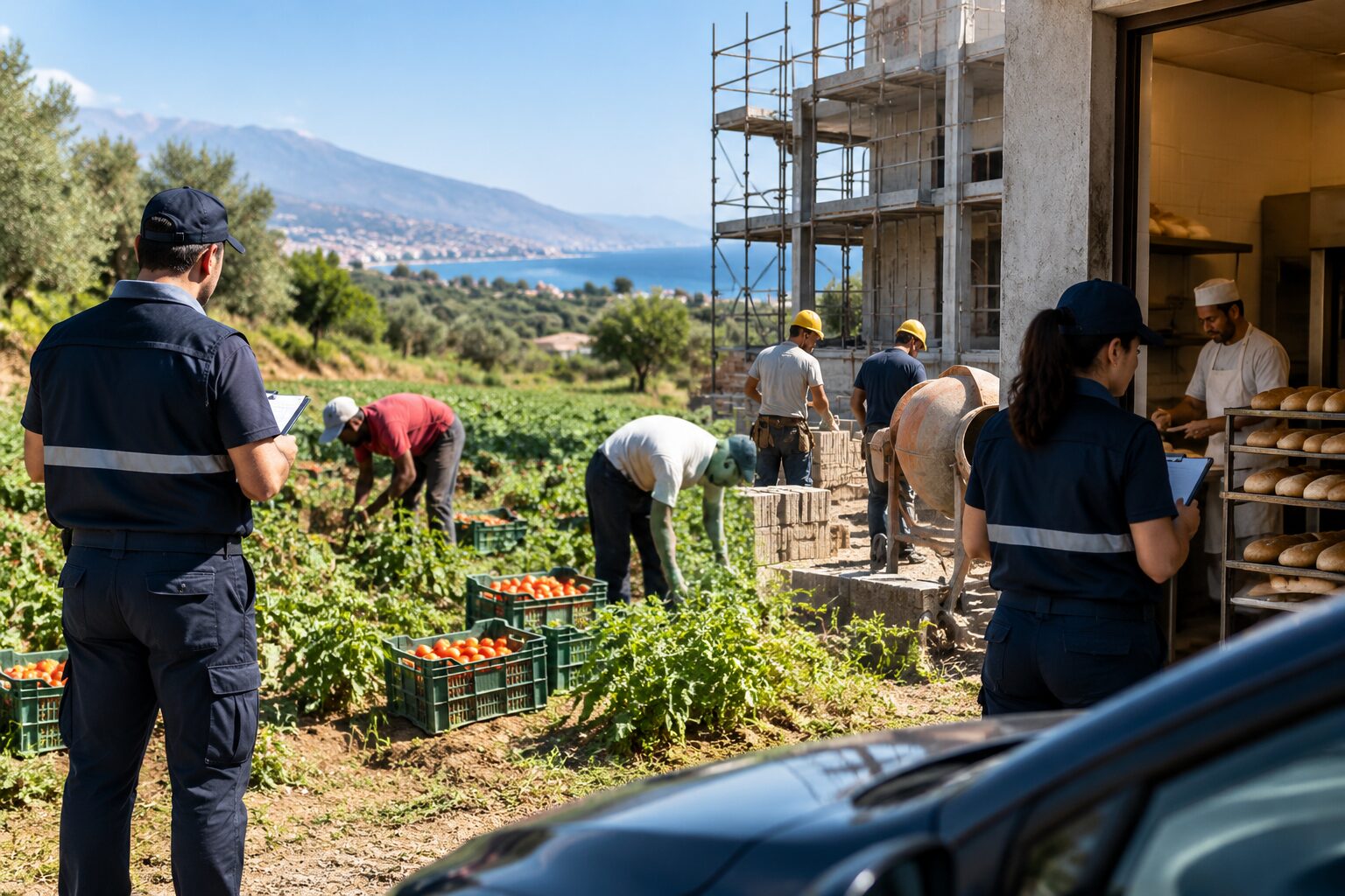 Ispezione tra campi e cantieri