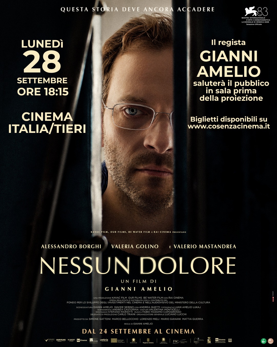 Locandina 28 settembre Gianni Amelio