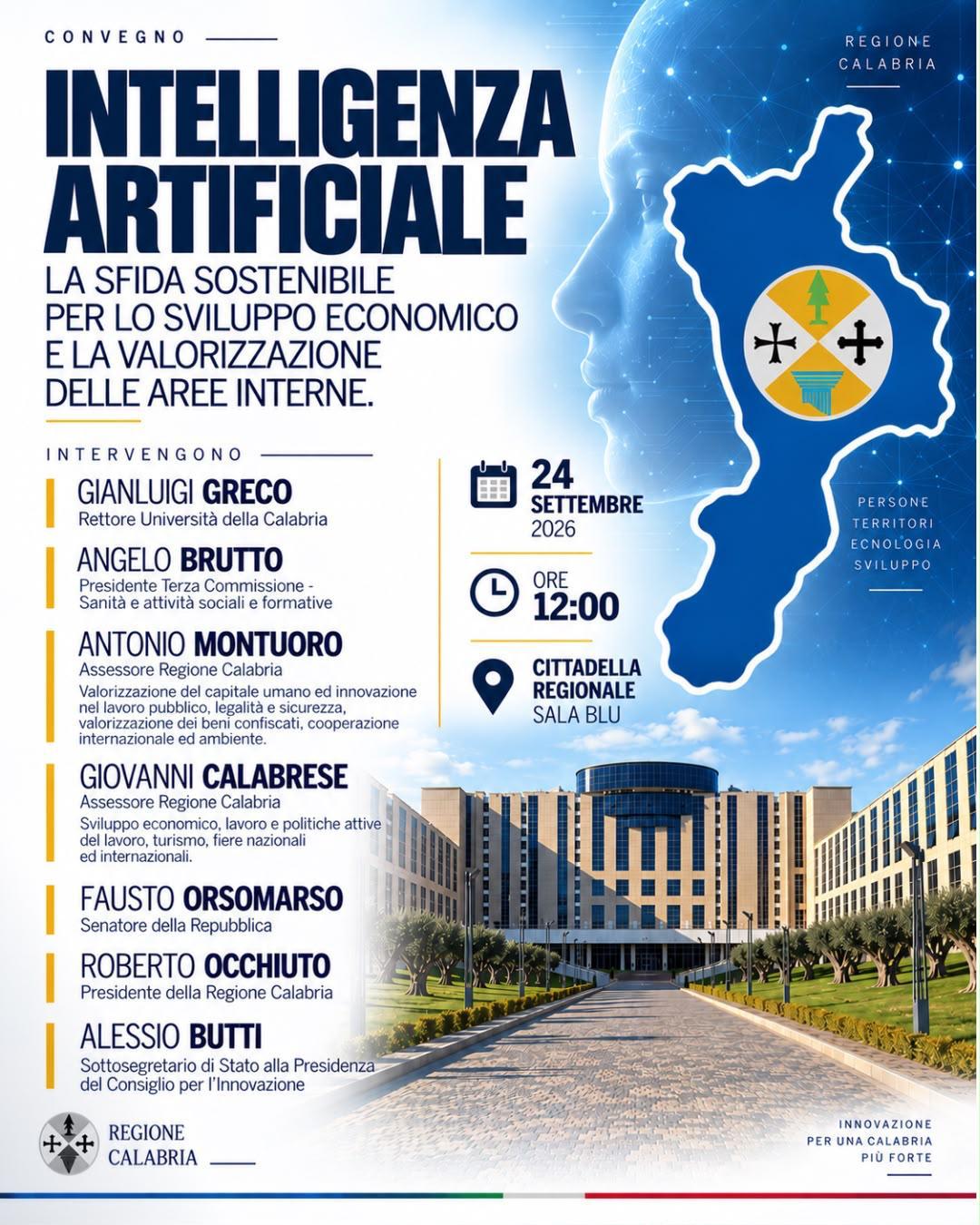Locandina convegno Intelligenza Artificiale Regione Calabria