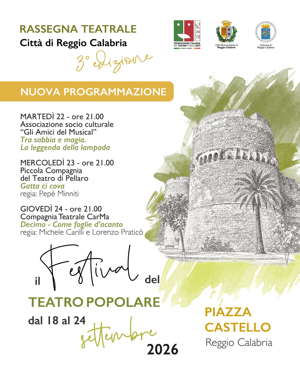 Locandina nuova programmazione Festival del Teatro Popolare