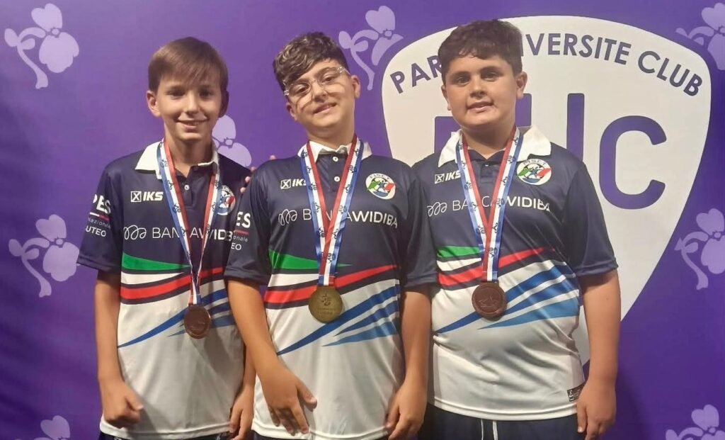 Mondiali Subbuteo Parigi Marco Averna, Samuele Murabito e Aleksandar Rossitto