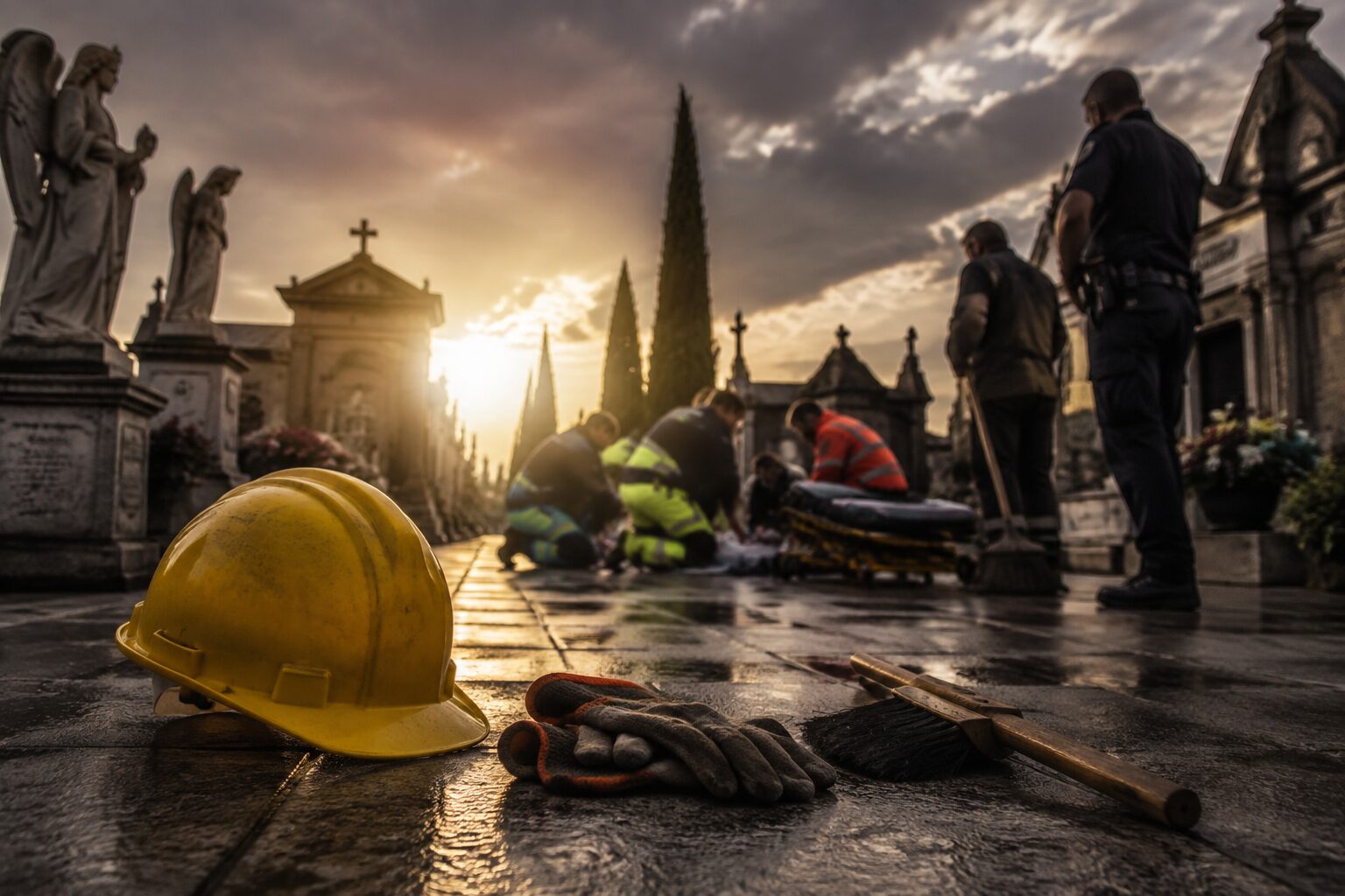 Operaio muore cimitero