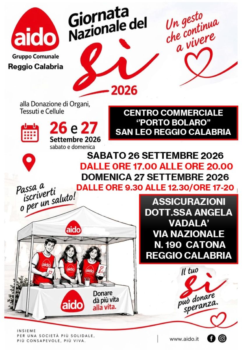 Poster Giornata Nazionale del Si 2026 Gruppo Comunale Reggio Calabria