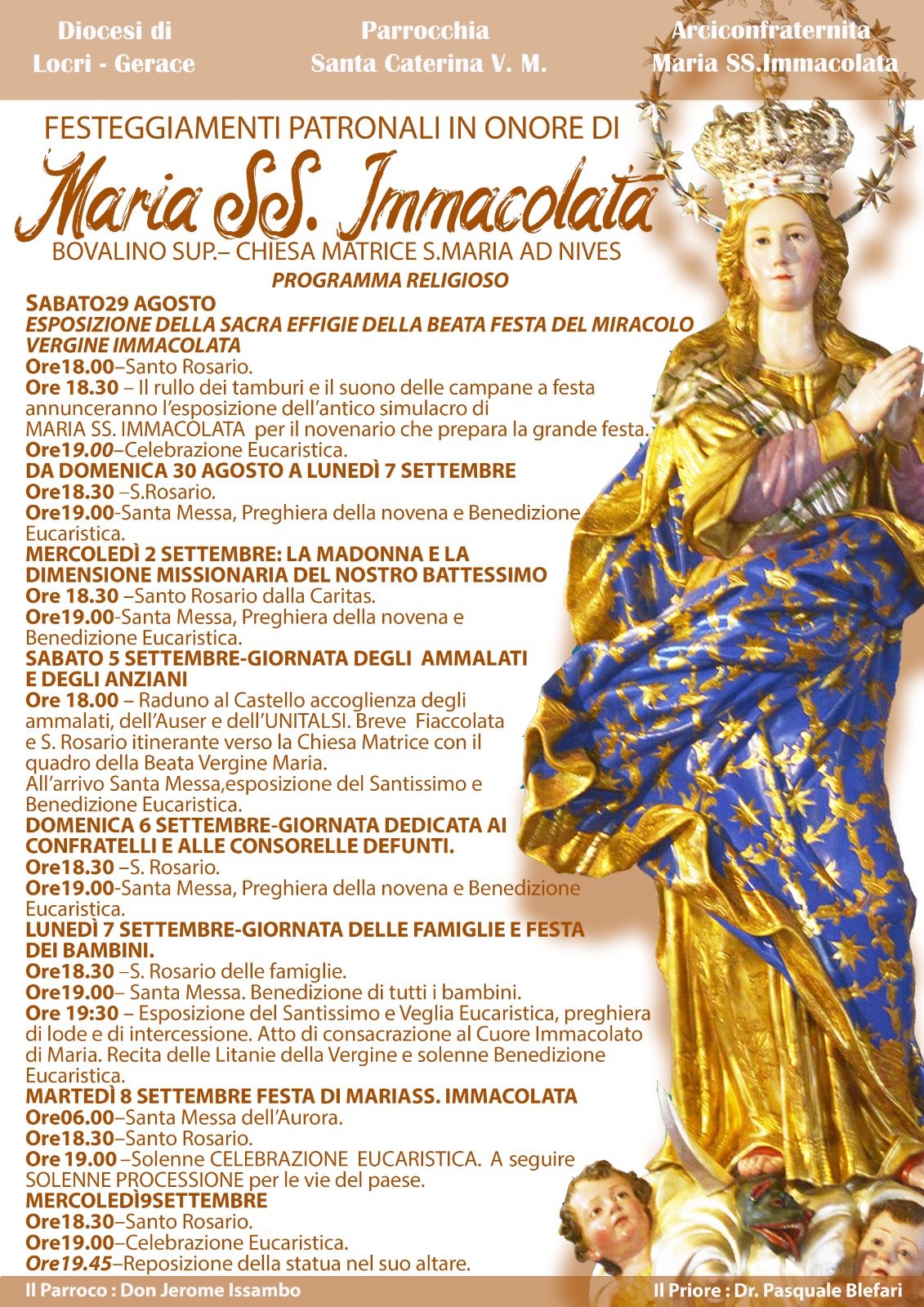 Programma Festeggiamenti Madonna di Bovalino