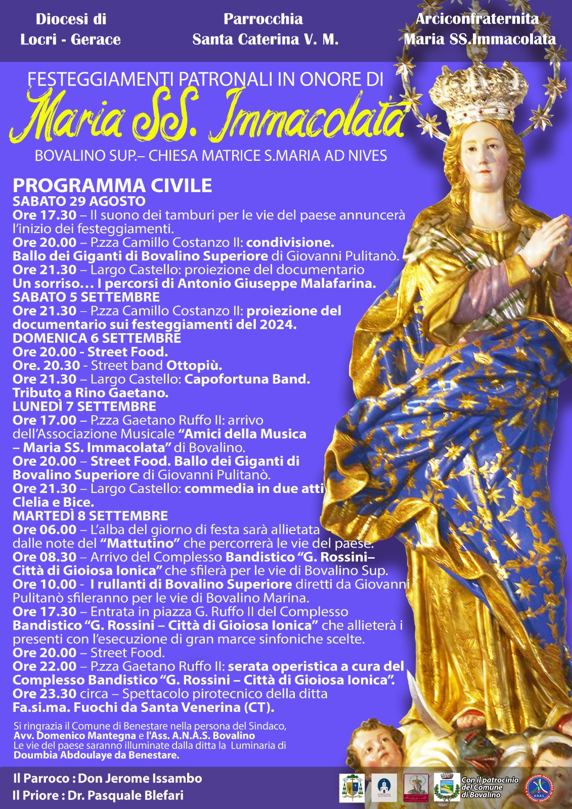 Programma Festeggiamenti Madonna di Bovalino