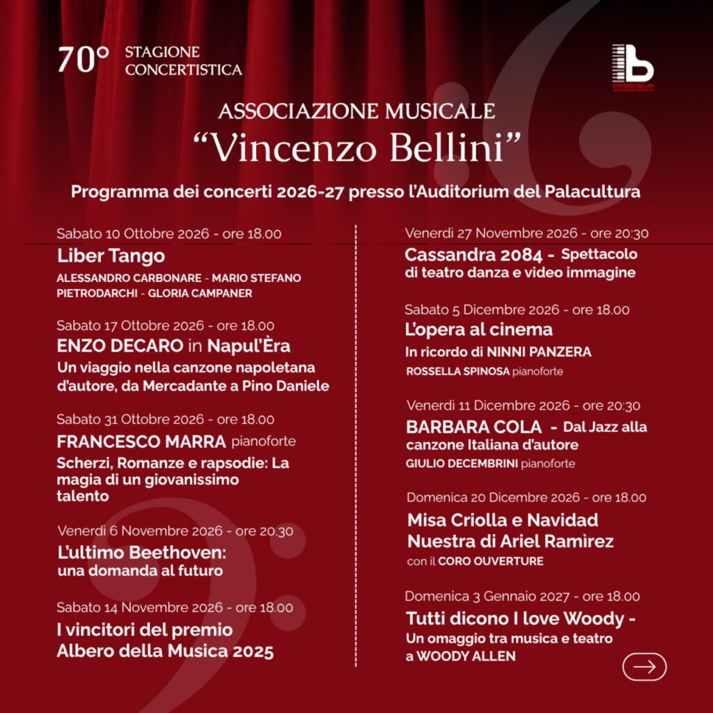 Programma musicale vincenzo bellini messina