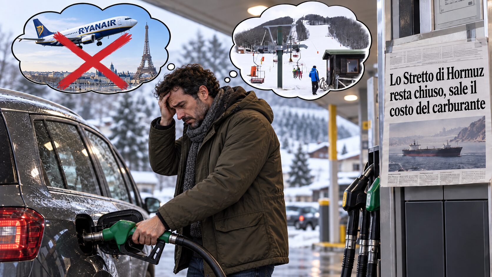 Reggino medio pompa di benzina Ryanair Parigi Gambarie