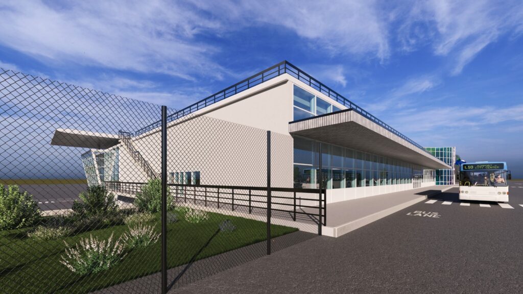 Rendering Aeroporto di Reggio Calabria dopo nuovi lavori e investimento da 64 milioni di euro