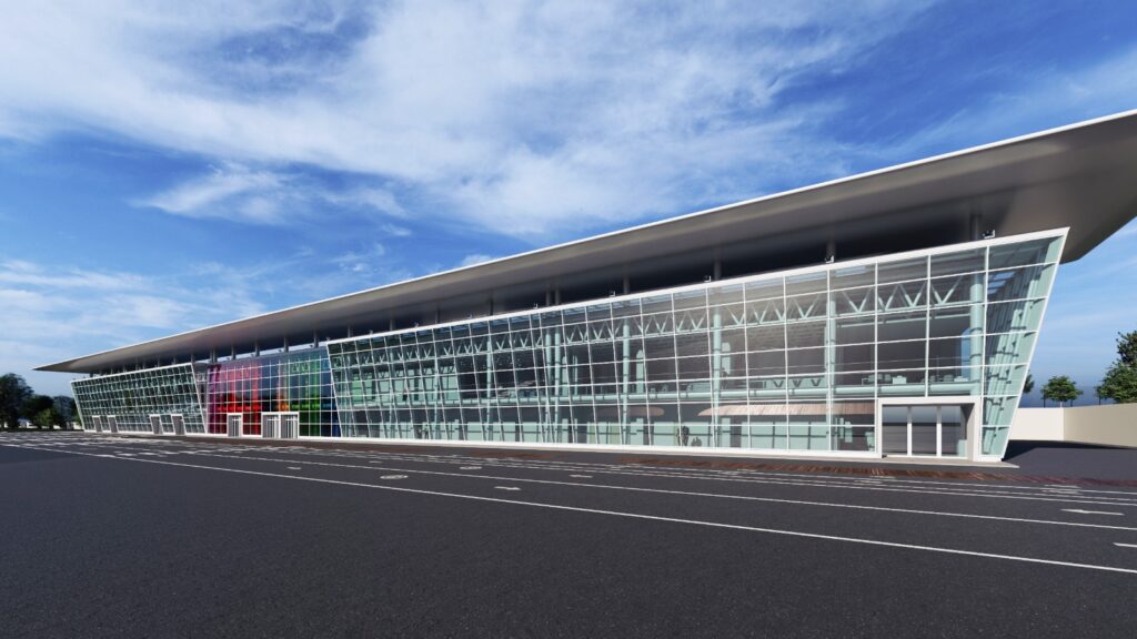 Rendering Aeroporto di Reggio Calabria dopo nuovi lavori e investimento da 64 milioni di euro