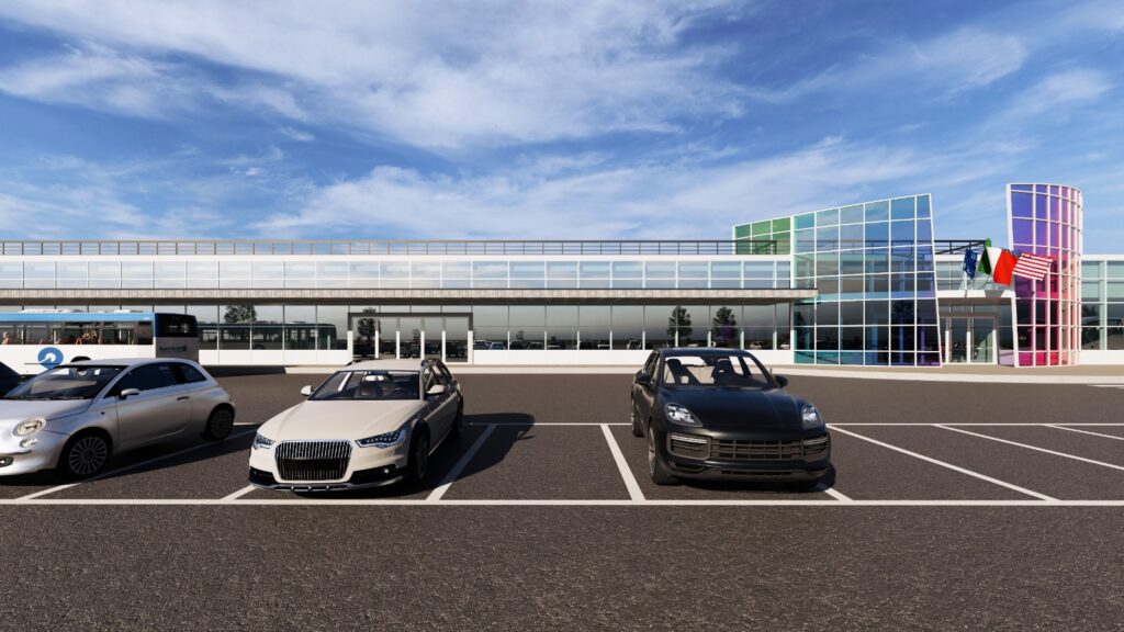 Rendering Aeroporto di Reggio Calabria dopo nuovi lavori e investimento da 64 milioni di euro