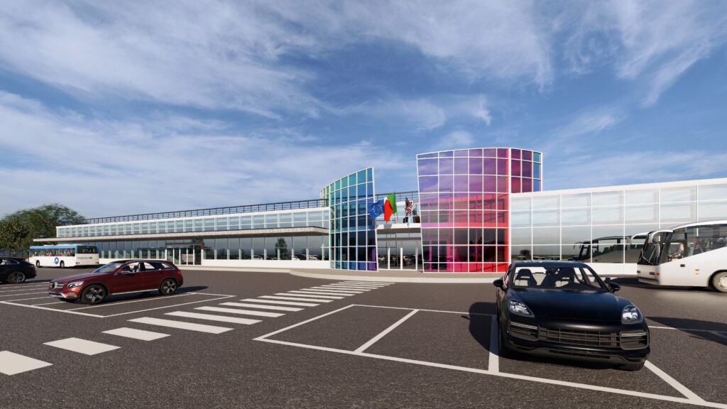 Rendering Aeroporto di Reggio Calabria dopo nuovi lavori e investimento da 64 milioni di euro