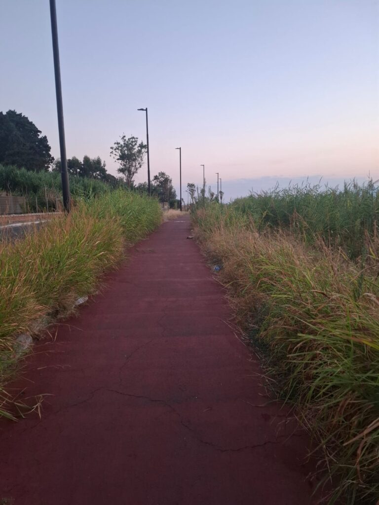 degrado pista ciclabile catona