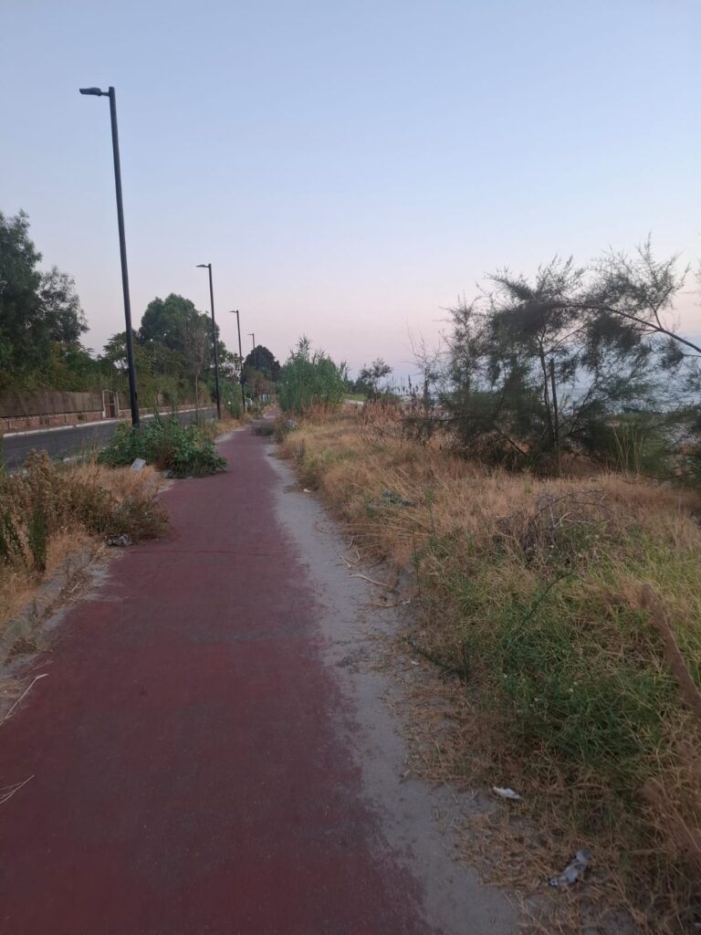 degrado pista ciclabile catona