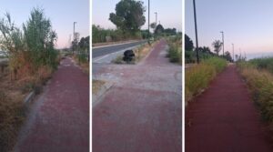 degrado pista ciclabile catona