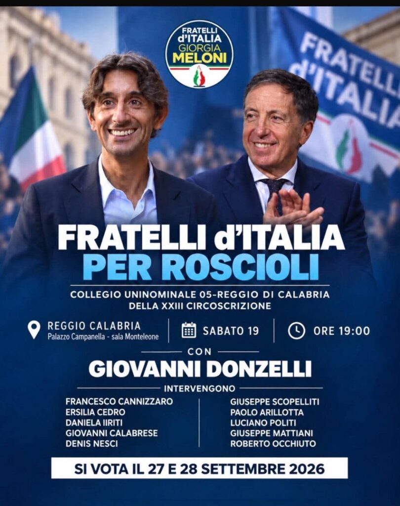 evento con donzelli a reggio calabria per sostenere roscioli