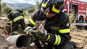 gattino salvato vigili fuoco