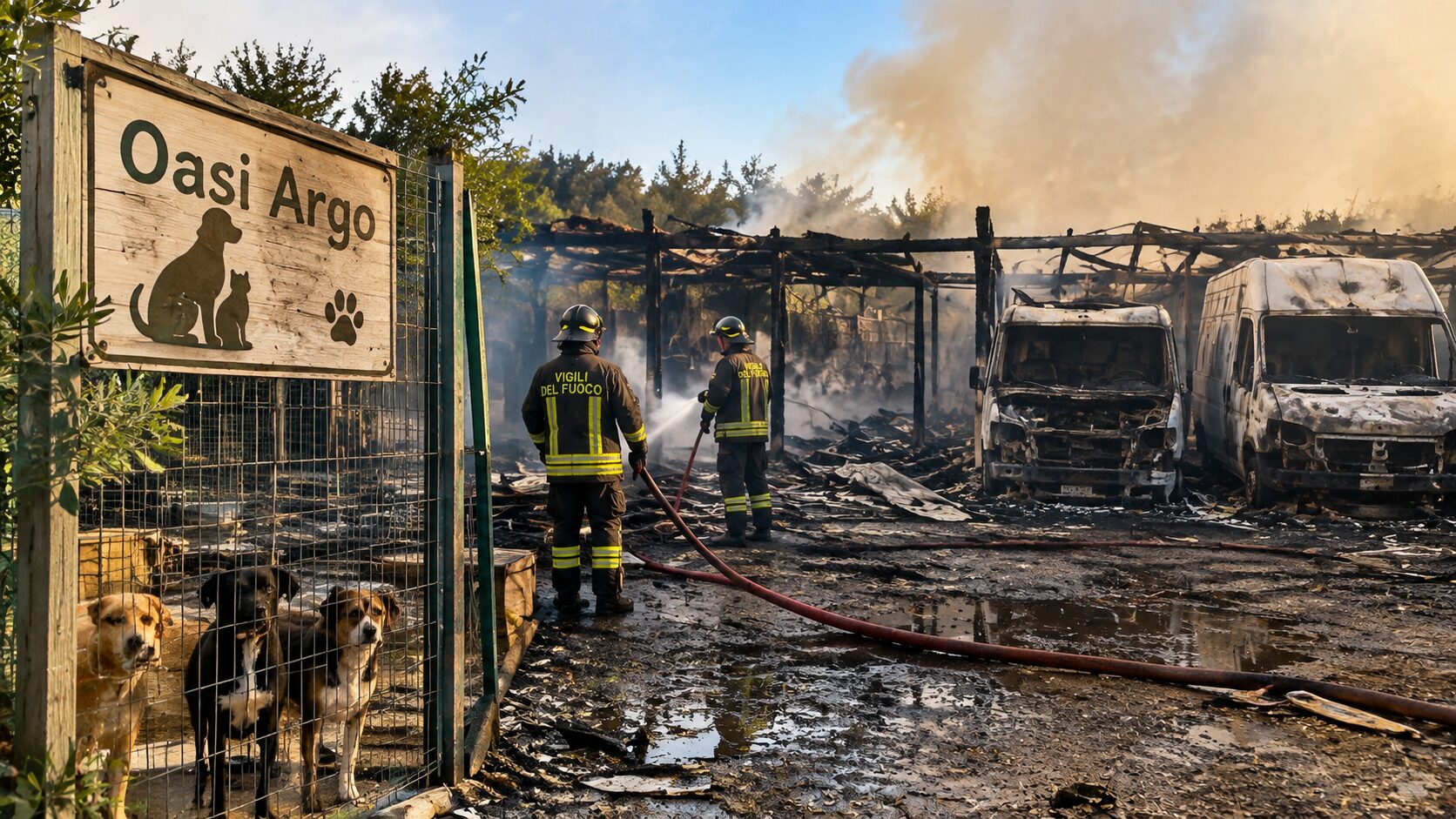 incendio canile