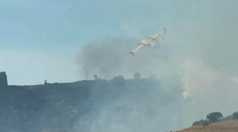 A2, incendio tra Lamezia e Falerna: Canadair ed elicottero domano le fiamme