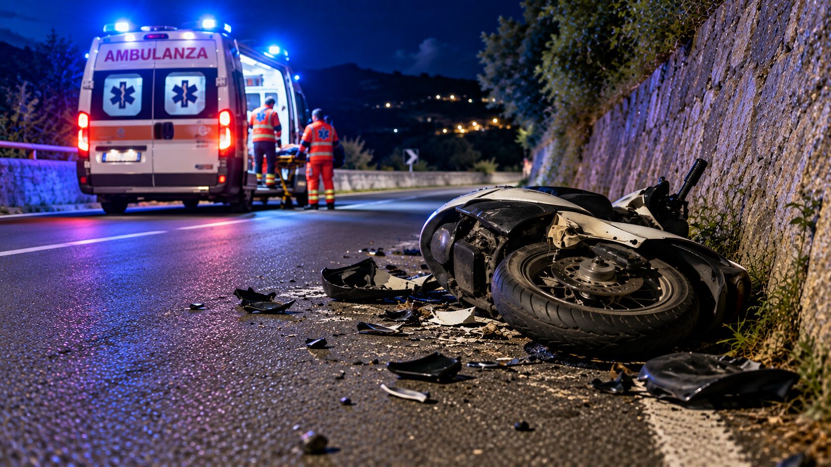 Messina, grave incidente in scooter: minorenne si schianta contro un muretto, è ricoverato in ospedale