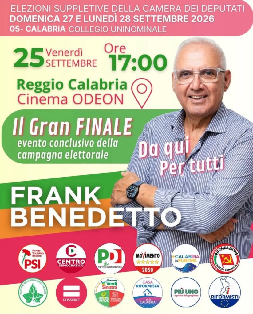locandina evento benedetto chiusura campagna elettorale