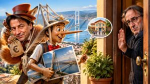 ponte sullo stretto pinocchio e testimone di geova che bussa a bonelli