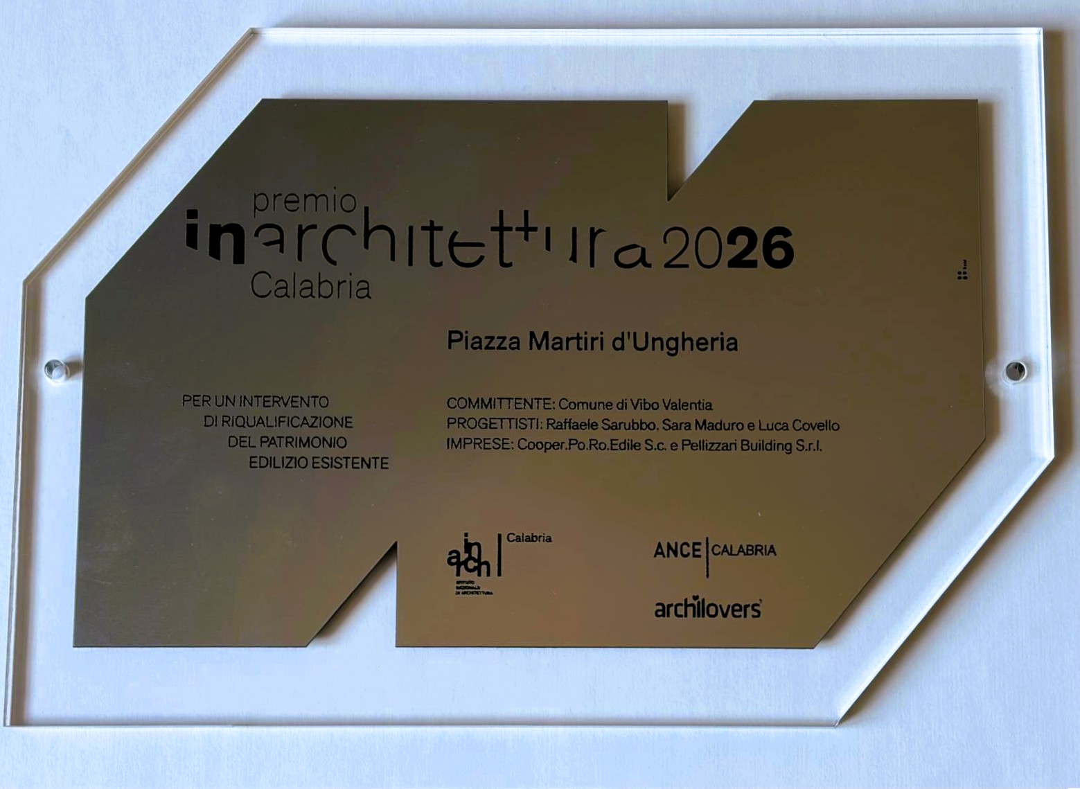 premio inArchitettura 2026 targa
