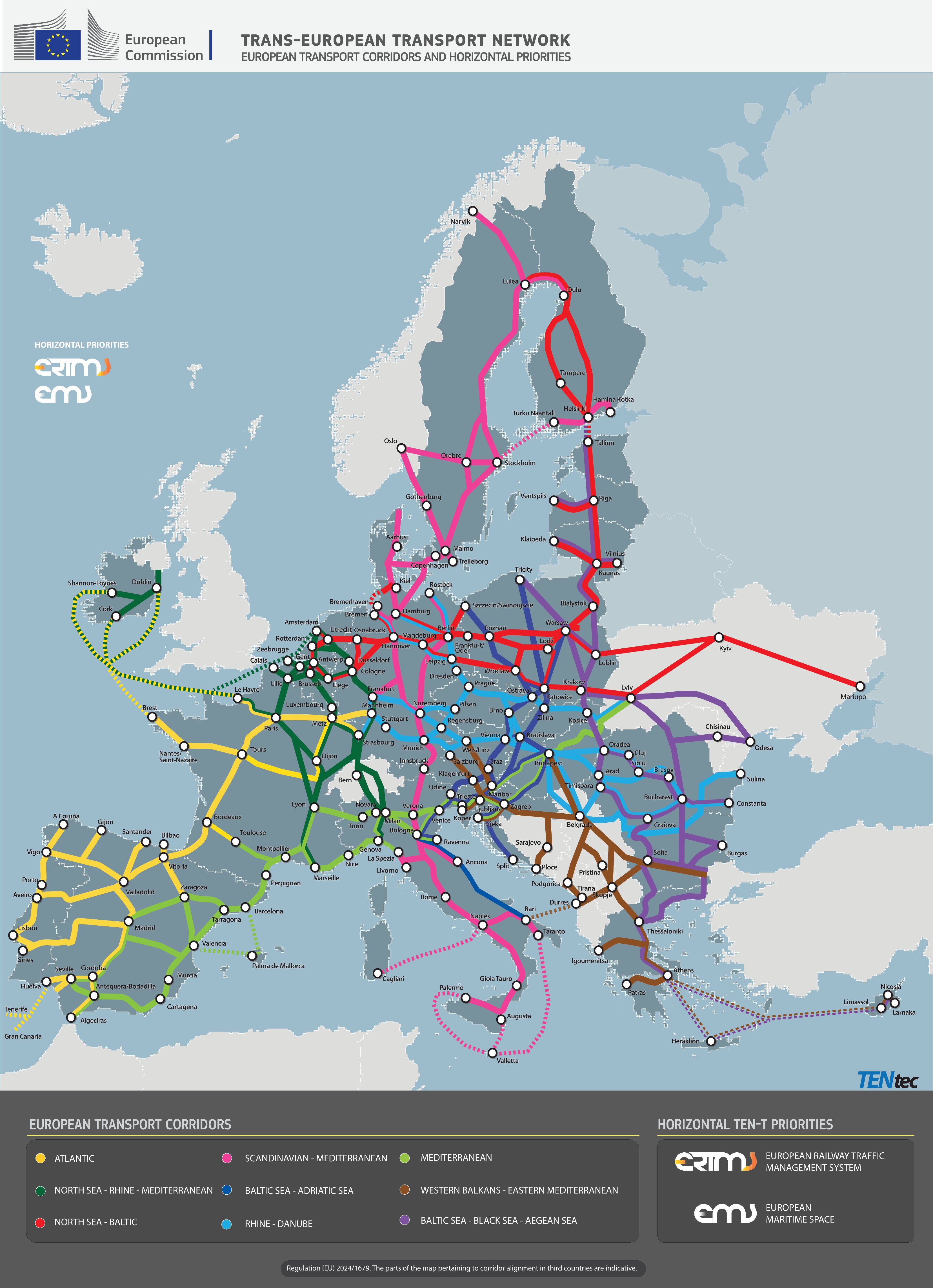 rete TEN-T Trasporti Europa ufficiale Ponte Stretto