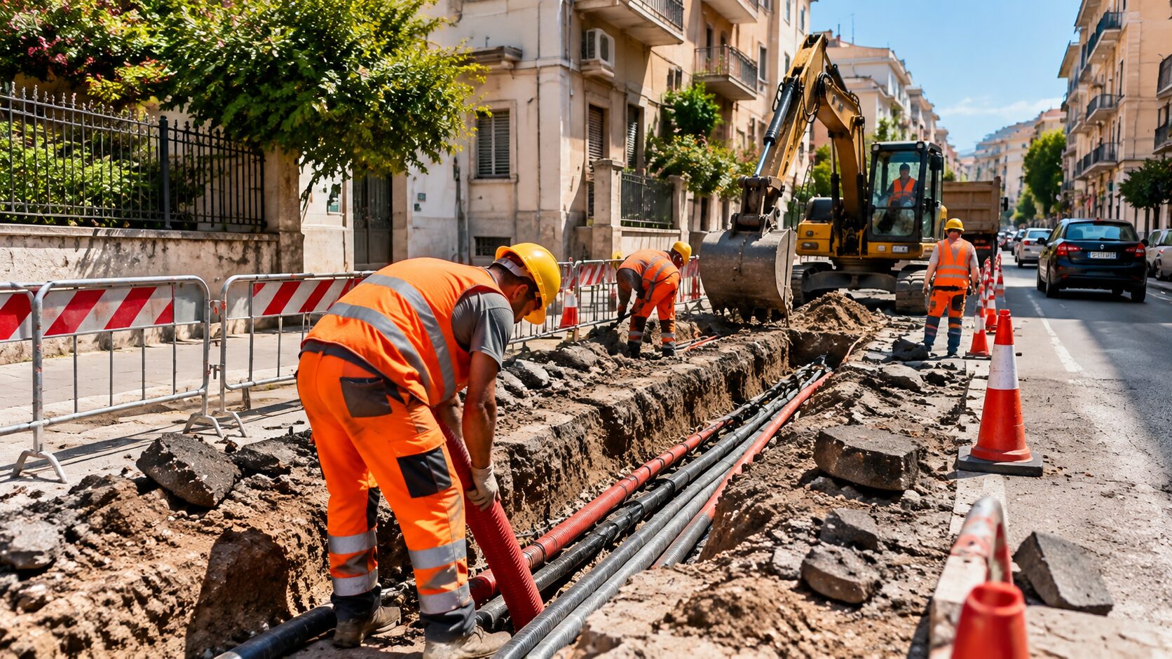 scavi operai lavori