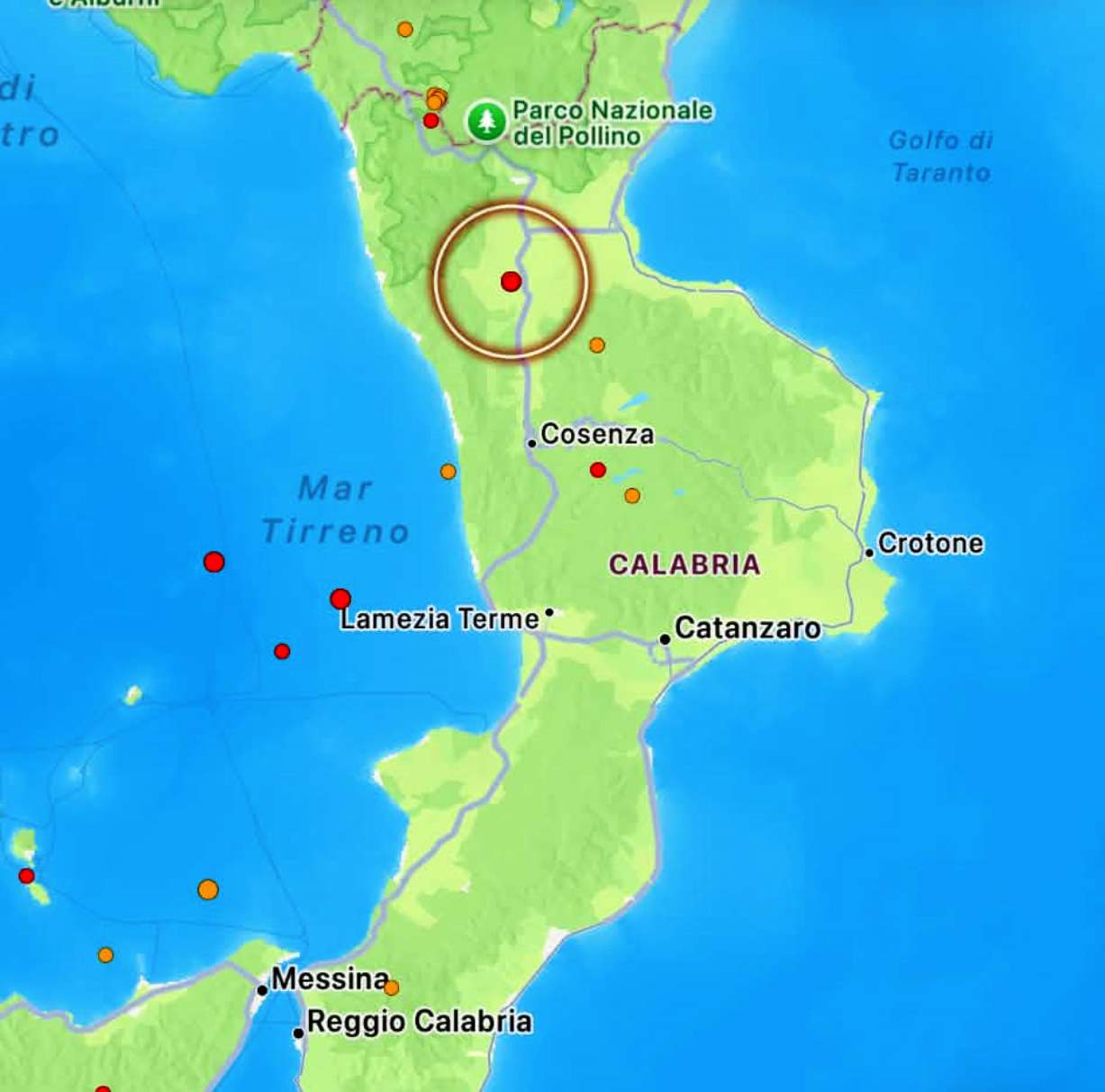 Terremoto in Calabria, scossa di magnitudo 2.5 registrata nel Cosentino | MAPPE 