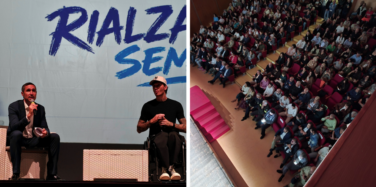 Alecci Bortuzzo e platea teatro comunale soverato