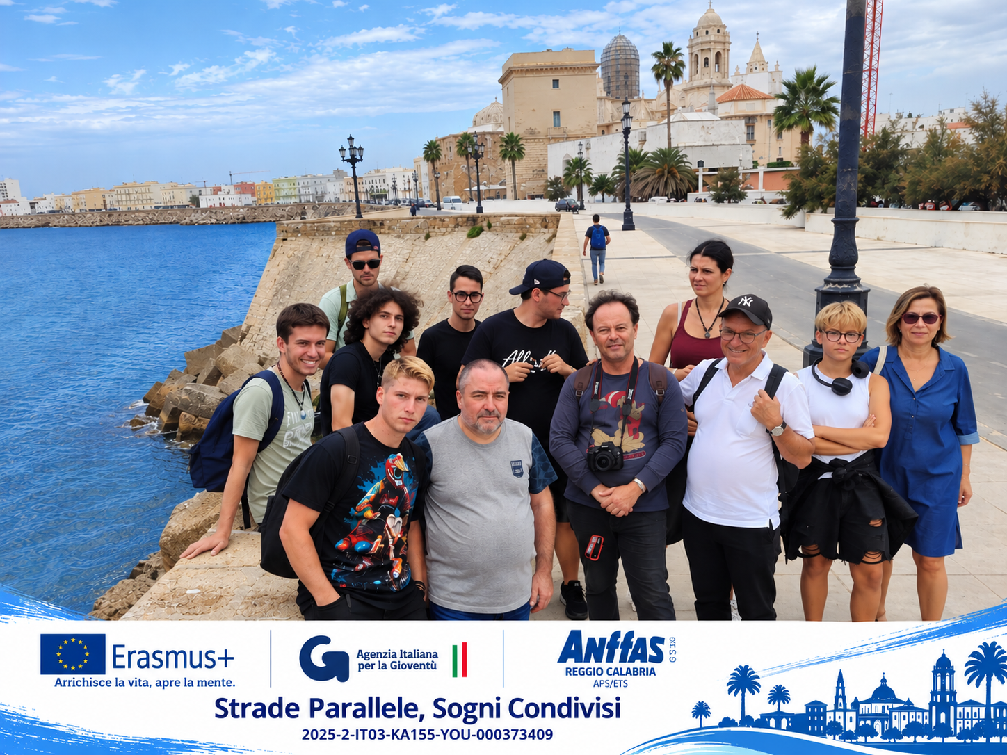 Anffas Gruppo Erasmus sul lungomare di Cadice Spagna