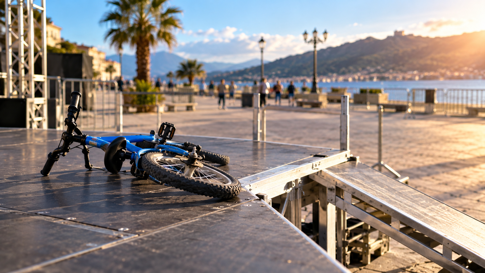 Bicicletta su un palco