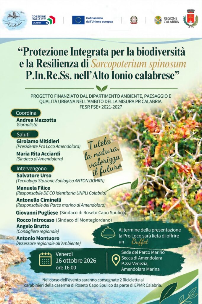 CS - PRESENTAZIONE PROGETTO TUTELA SARCOPOTERIUM SPINOSUM