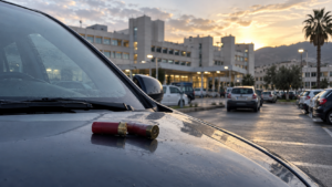 Cartucce sul cofano di un'auto